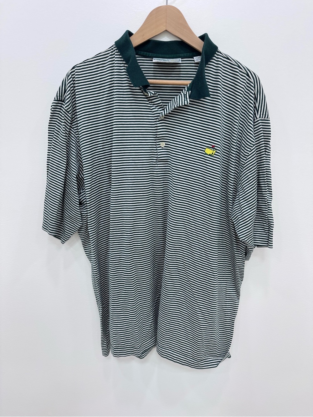 Masters Tournament Polo Shirt Augusta National Mens XXL Green White Stripe Golf